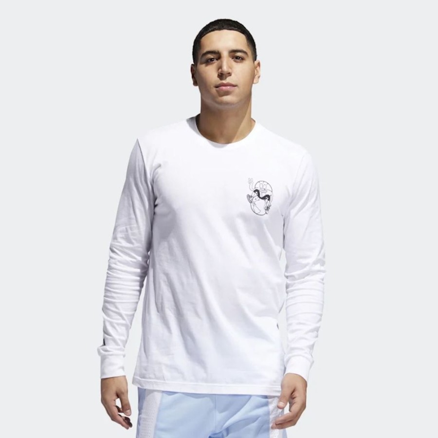 Men adidas Performance | Adidas Basketball Lil Stripe Ls T-Shirt