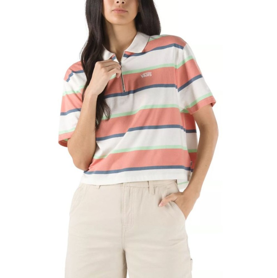 Women Vans | Vans Wmns Skate Stripe Ss Polo T-Shirt