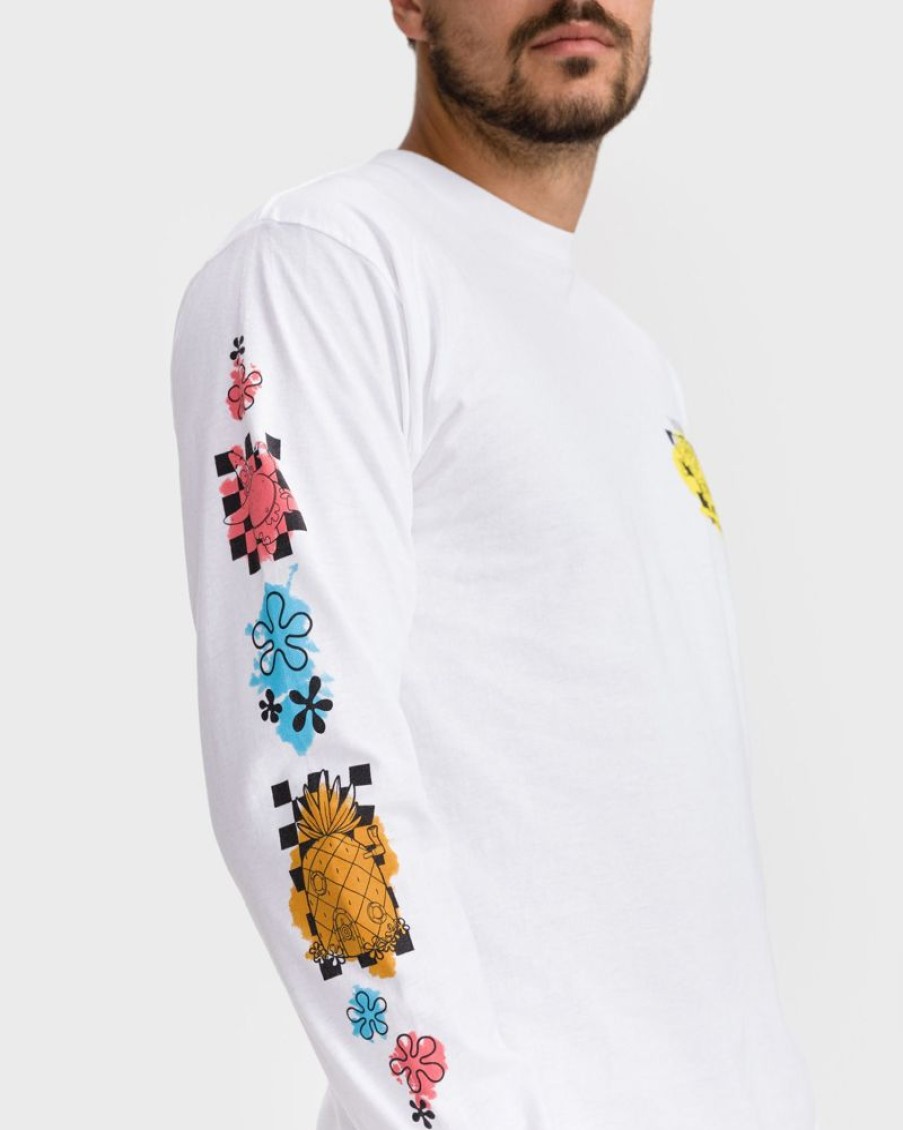 Men Vans | Vans X Spongebob Airbrush Ls Lifestyle T-Shirt