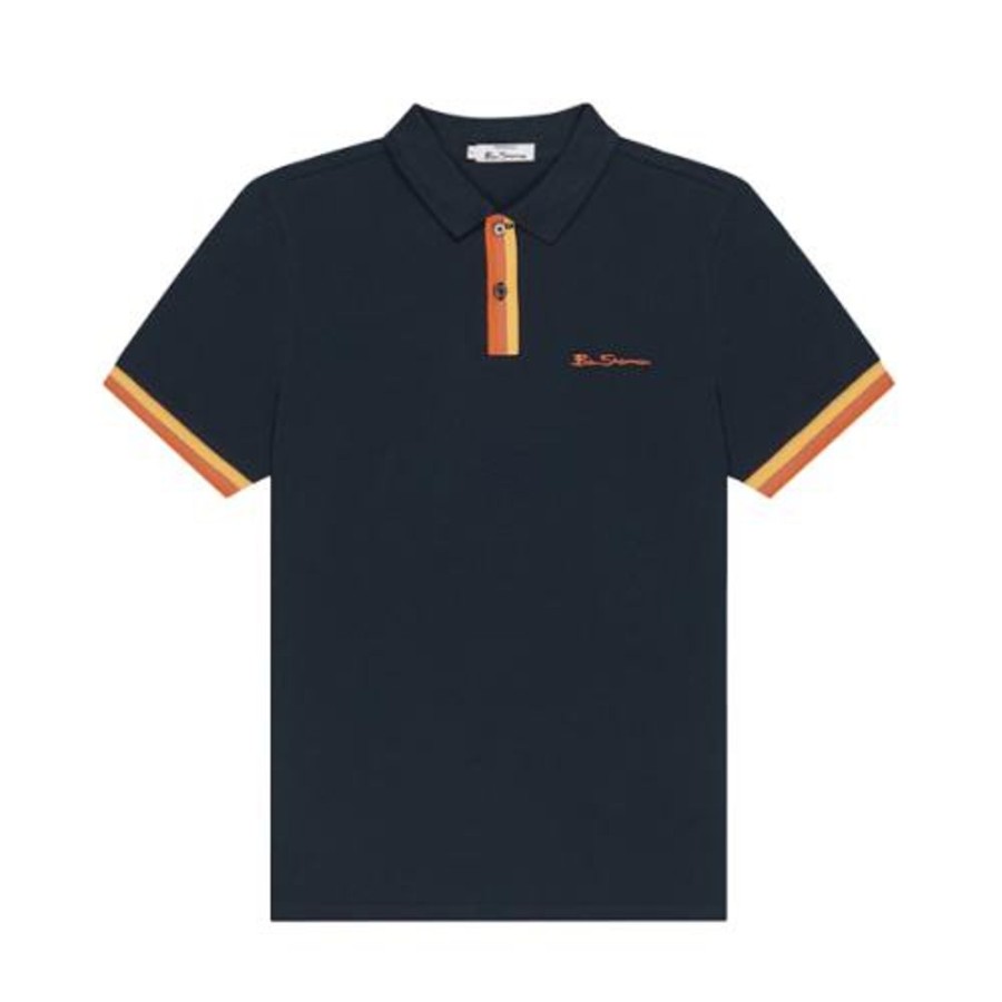 Men Ben Sherman | Ben Sherman Placket Interestpolo T-Shirt