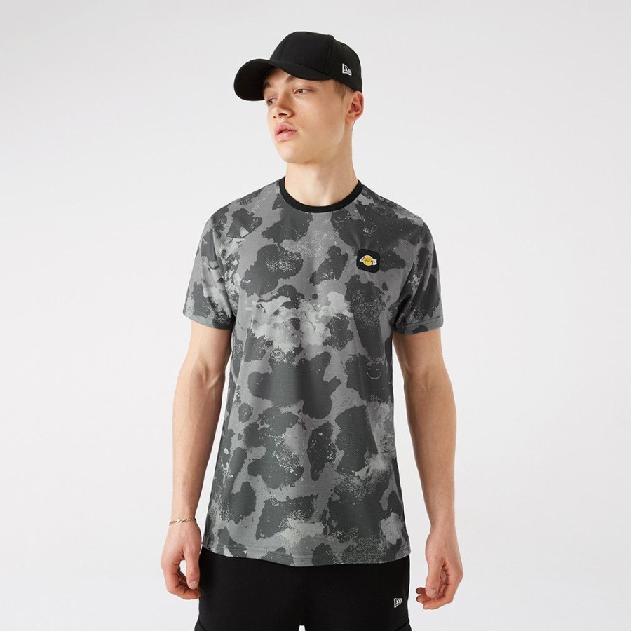 Men New Era | New Era Chicago Bulls Outdoor Utility Grey Ss Basketball T-Shirt