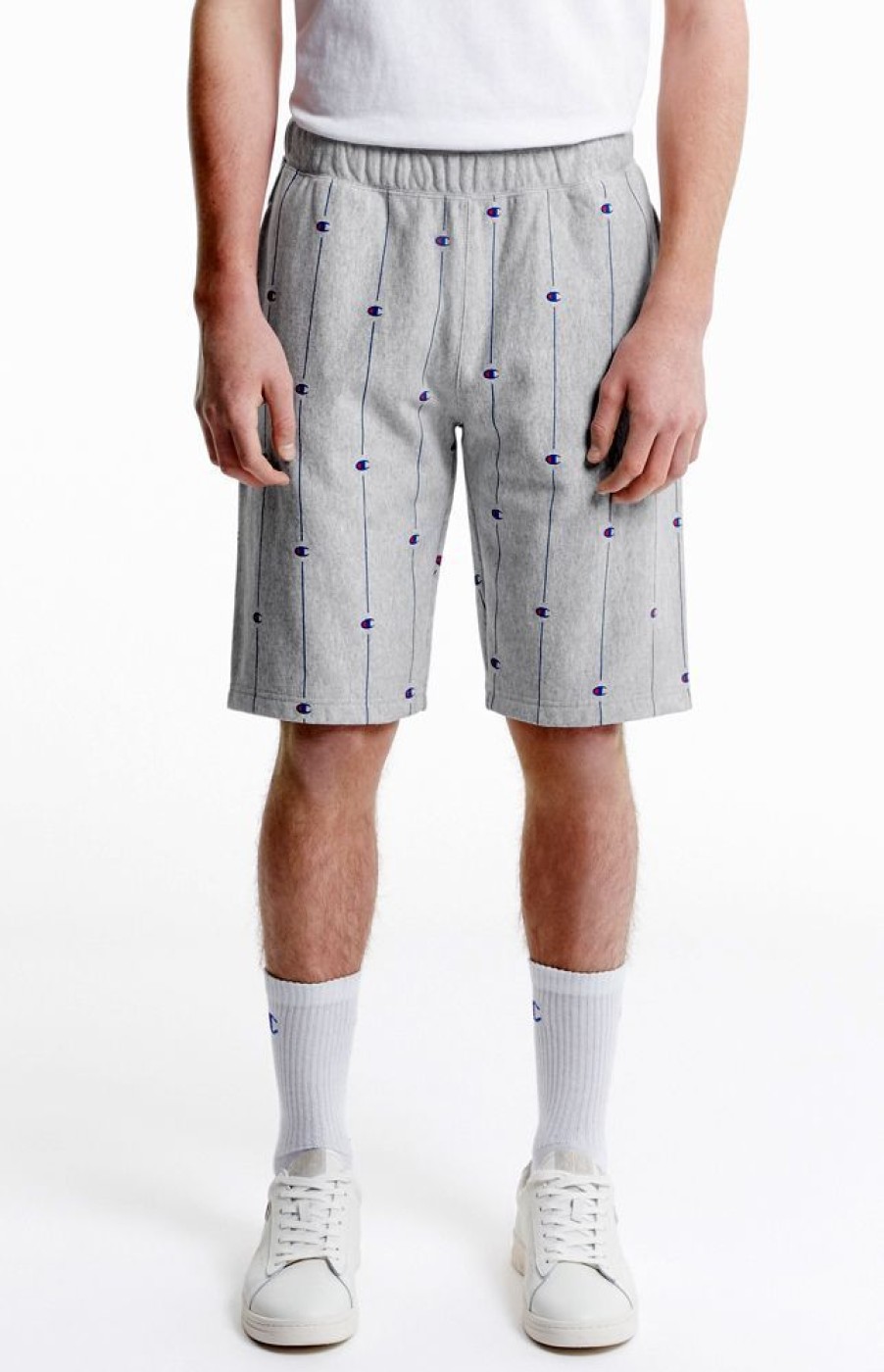 Men Champion | Champion Pinstripe 'C' Logo Shorts