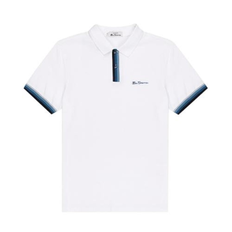 Men Ben Sherman | Ben Sherman Placket Interestpolo T-Shirt