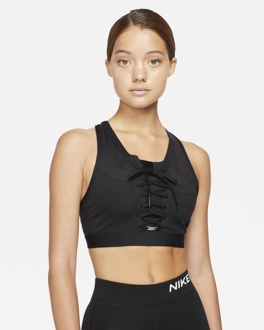 Women Nike | Nike Wmns Dri-Fit Swoosh Air Force 1 Medium-Support Laced Sports Bra