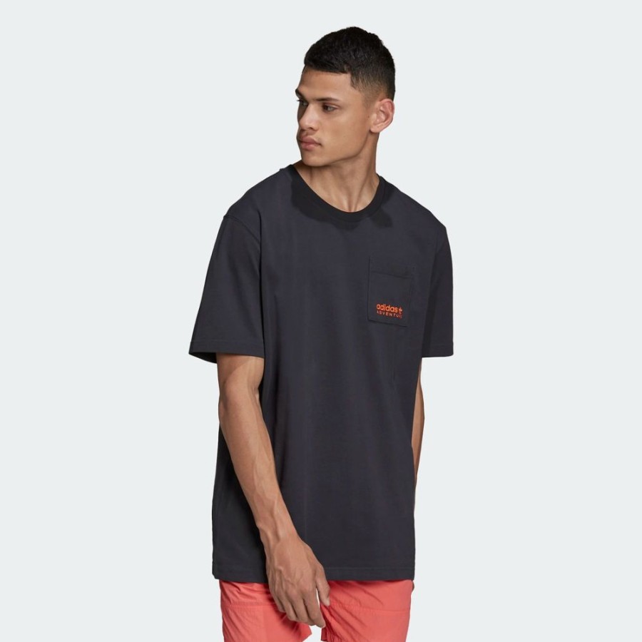 Men adidas Originals | Adidas Originals Adventure C-Butterfly Pocket Ss Lifestyle T-Shirt