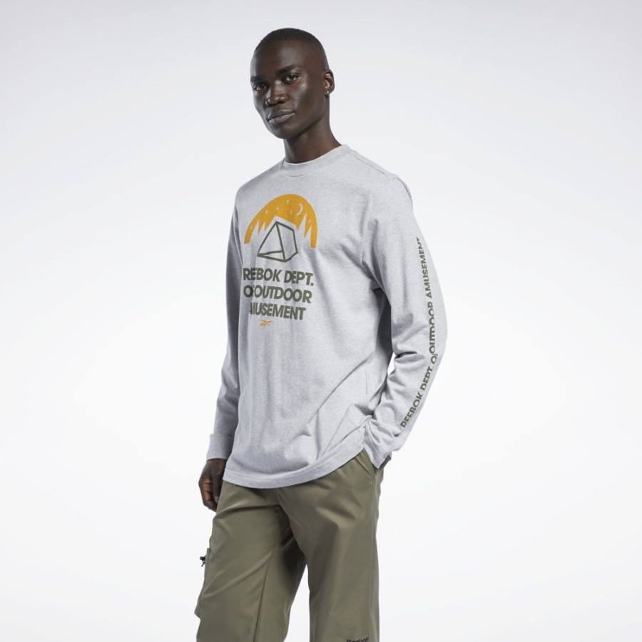 Men Reebok | Reebok Classics Camping Graphic Ls Lifestyle T-Shirt