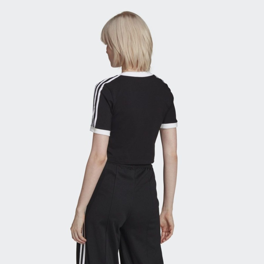 Women adidas Originals | Adidas Originals Wmns 3-Stripes Cropped Ss Lifestyle T-Shirt